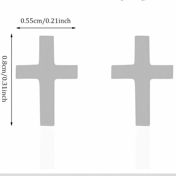 NEW Dainty Cross stud Earrings Silver color- Boutique - Picture 4 of 5